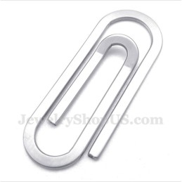 Men's Titanium Paper Clip Pendant With Free Chain