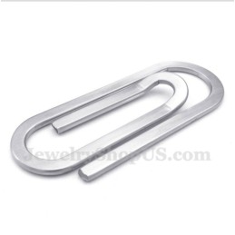 Men's Titanium Paper Clip Pendant With Free Chain