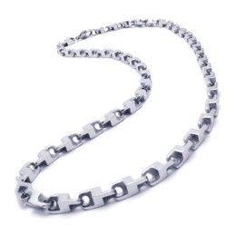 21.7 Inch Titanium Silver Fine Necklace