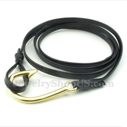 Men's Titanium Leather Bracelet