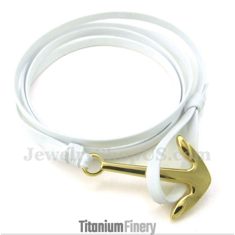 Men's Titanium Leather Bracelet