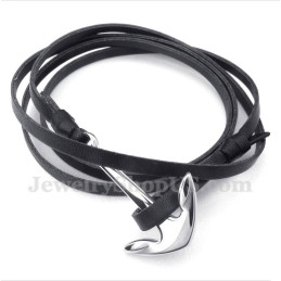Men's Titanium Leather Bracelet