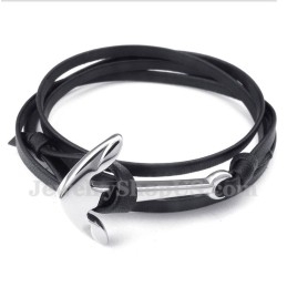 Men's Titanium Leather Bracelet