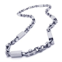 21.9 Inch Titanium Silver Cuboid Necklace