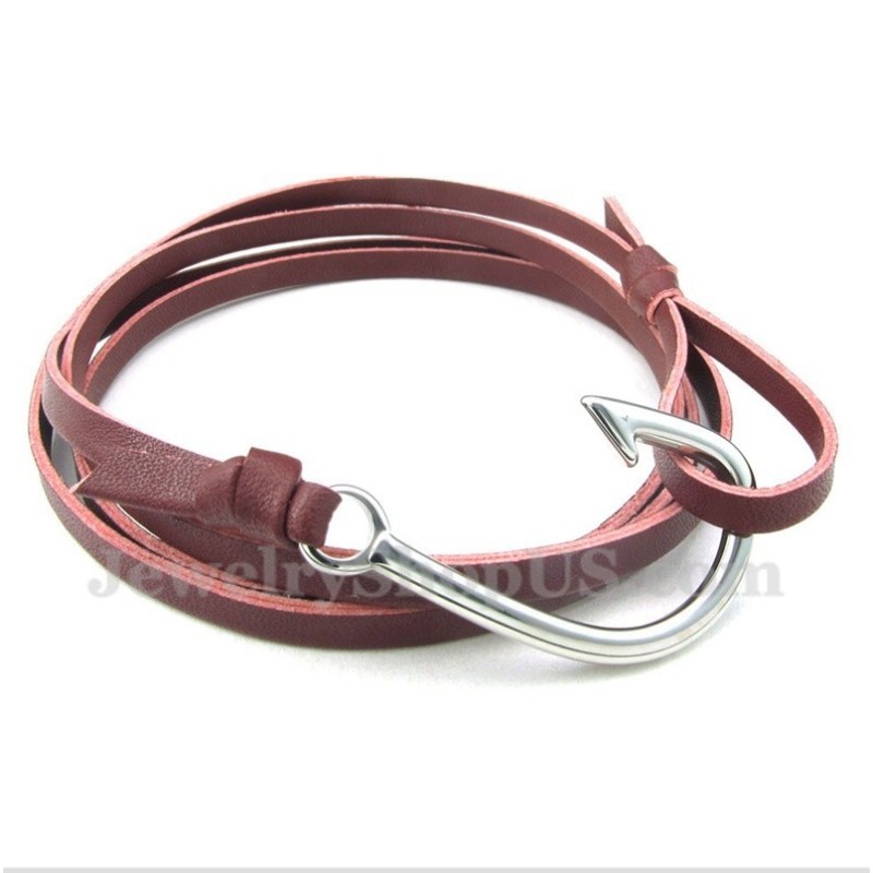 Men's Leather Hooks Titanium Bracelet Men's Leather Hooks Titanium Bracelet