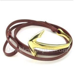 Men's Titanium Leather Anchor Bracelet