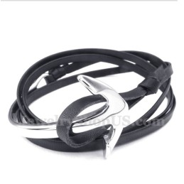Men's Titanium Leather Anchor Bracelet