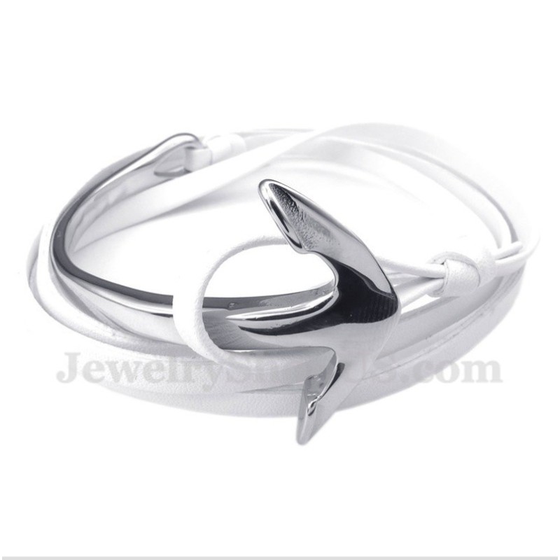 Men's Titanium Leather Anchor Bracelet Men's Titanium Leather Anchor Bracelet