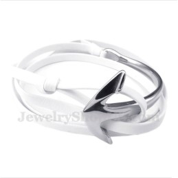 Men's Titanium Leather Anchor Bracelet