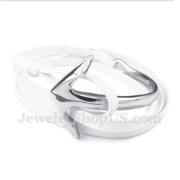 Men's Titanium Leather Anchor Bracelet