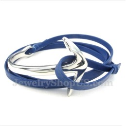 Men's Titanium Leather Anchor Bracelet