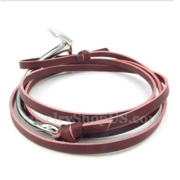 Men's Titanium Leather Anchor Bracelet