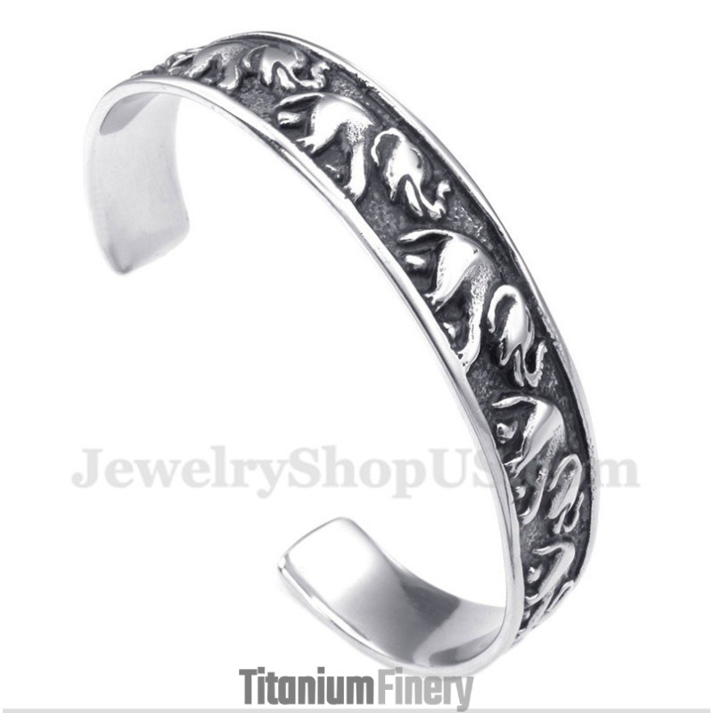Men's Titanium Elephant Bracelet