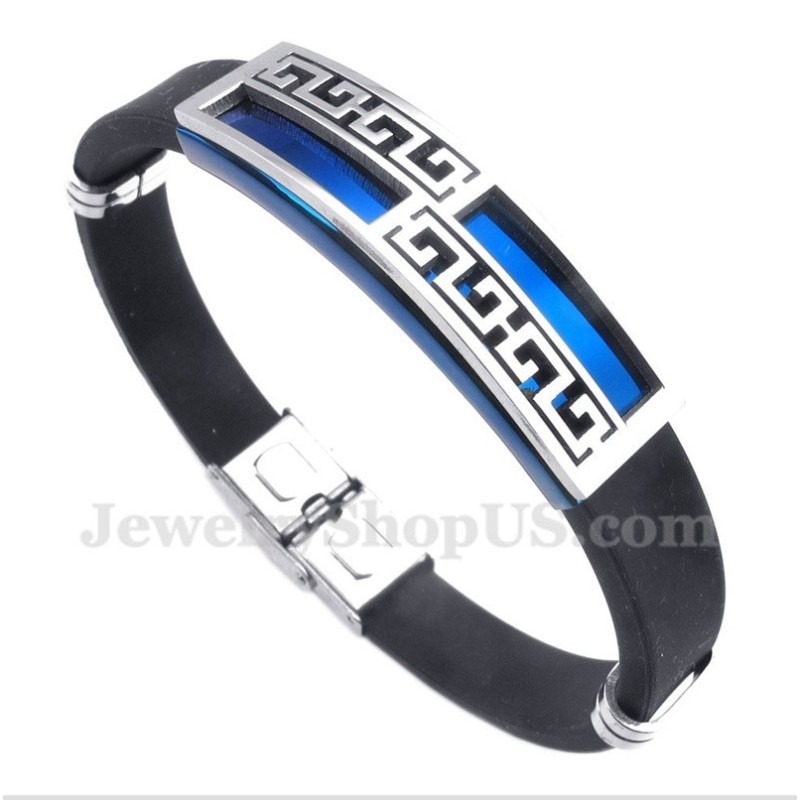 Men's Titanium Rubber Blue Bracelet Men's Titanium Rubber Blue Bracelet