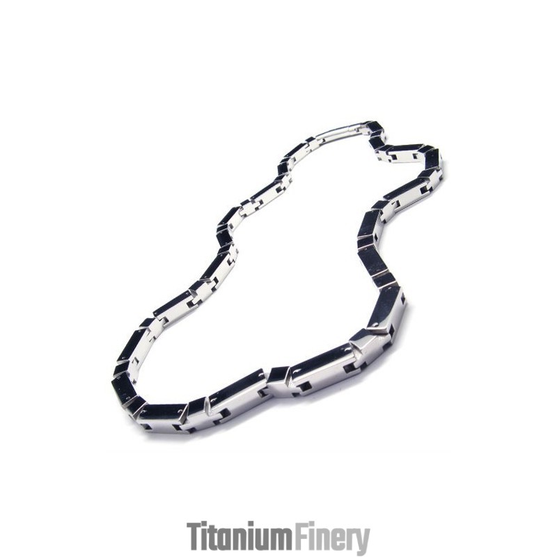 20.5 Inch Titanium Silver Cuboid Necklace
