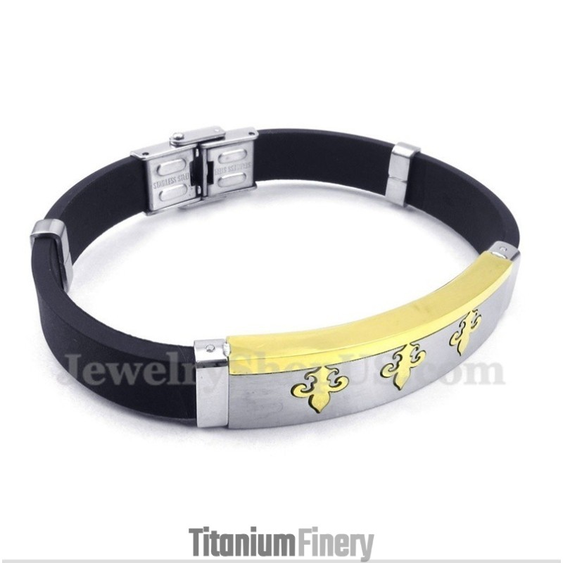 Men's Titanium Gold Rubber Bracelet Men's Titanium Gold Rubber Bracelet