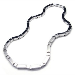 20.5 Inch Titanium Silver Cuboid Necklace