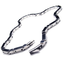 20.5 Inch Titanium Silver Cuboid Necklace