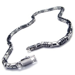 19.9 Inch Titanium Silver Cuboid Necklace