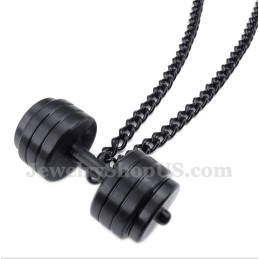 Men's Titanium Dumbbells Pendant With Free Chain