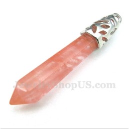 Men's Coloured Glaze Hexagon Prism Pendant With Free Chain