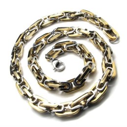 20.1 Inch Titanium Golden Chain Shape Necklace