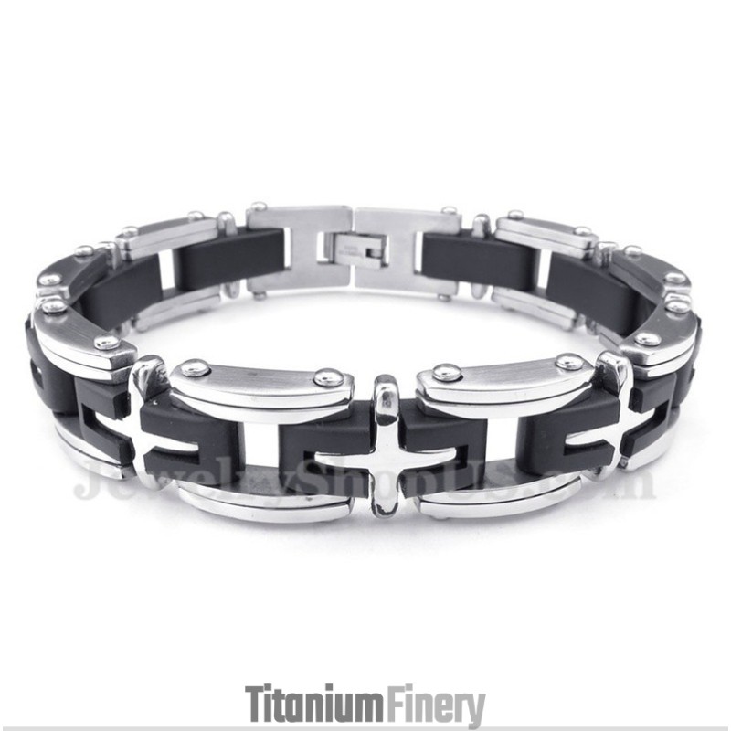 Men's Titanium Cross Bracelet Men's Titanium Cross Bracelet