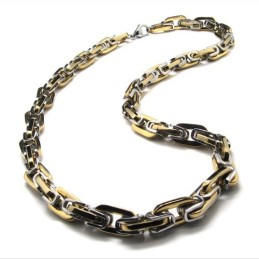 20.1 Inch Titanium Golden Chain Shape Necklace