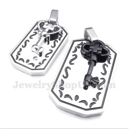 Titanium Key Couple'S Pendant With Free Chain (One Pair)