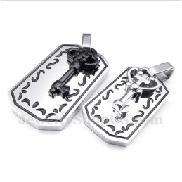 Titanium Key Couple'S Pendant With Free Chain (One Pair)