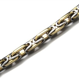 20.1 Inch Titanium Golden Chain Shape Necklace
