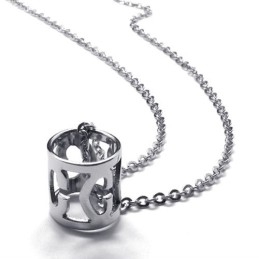 15.4 Inch Titanium Hollow-Out Necklace