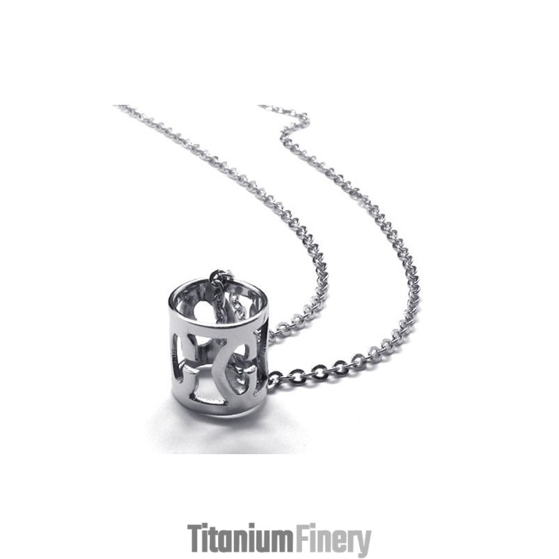 15.4 Inch Titanium Hollow-Out Necklace