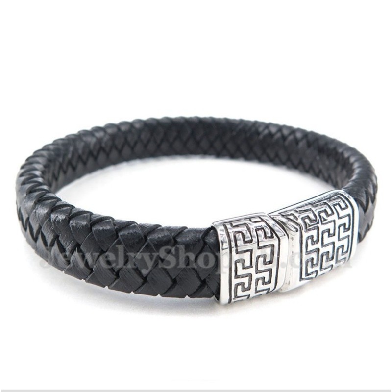 Men's Titanium Leather Bracelet Men's Titanium Leather Bracelet