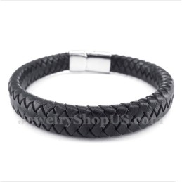 Men's Titanium Leather Bracelet