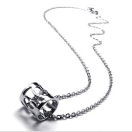 15.4 Inch Titanium Hollow-Out Necklace