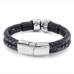 Men's Titanium Leather Bracelet