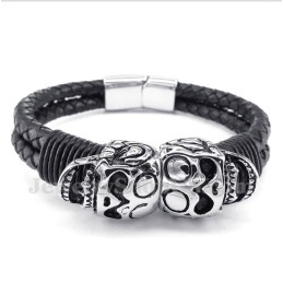 Men's Titanium Leather Bracelet