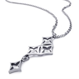 15.4 Inch Titanium Silver Stars Necklace