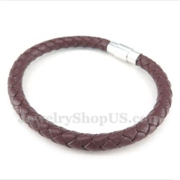 Men's Leather Titanium Bracelet