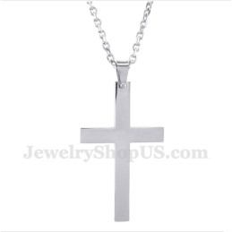 Men's Titanium Cross Pendant With Free Chain