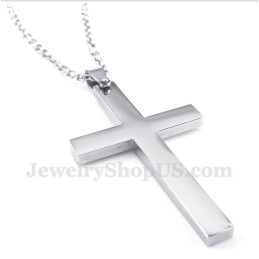 Men's Titanium Cross Pendant With Free Chain