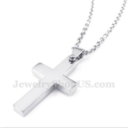 Men's Titanium Cross Pendant With Free Chain