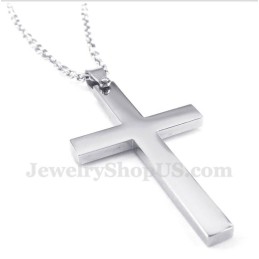 Men's Titanium Cross Pendant With Free Chain
