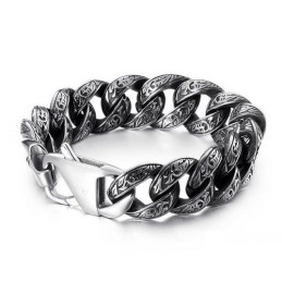 Fashion Men's Titanium Multi-Loop Clasp Pattern Bracelet