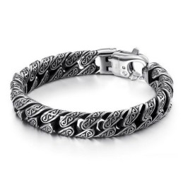 Fashion Men's Titanium Multi-Loop Clasp Pattern Bracelet