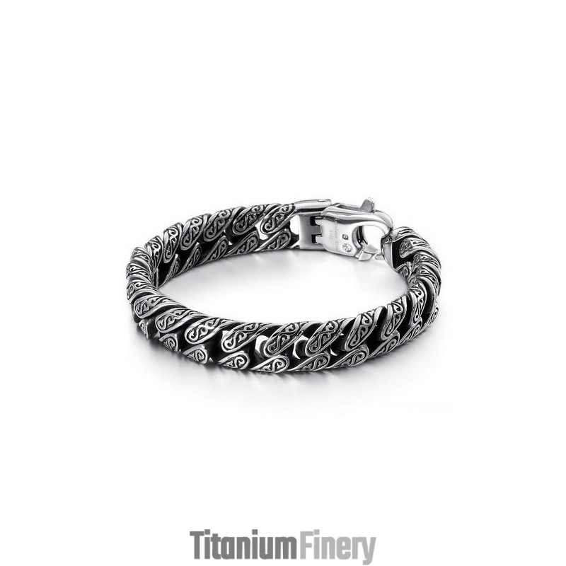 Fashion Men's Titanium Multi-Loop Clasp Pattern Bracelet Fashion Men's Titanium Multi-Loop Clasp Pattern Bracelet