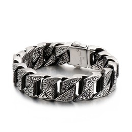 Cool Personality Retro Floral Titanium Bracelet For Men