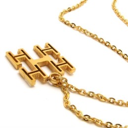 15.7 Inch Titanium Golden Chains Necklace