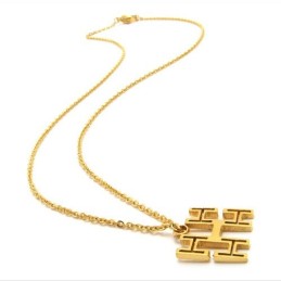 15.7 Inch Titanium Golden Chains Necklace